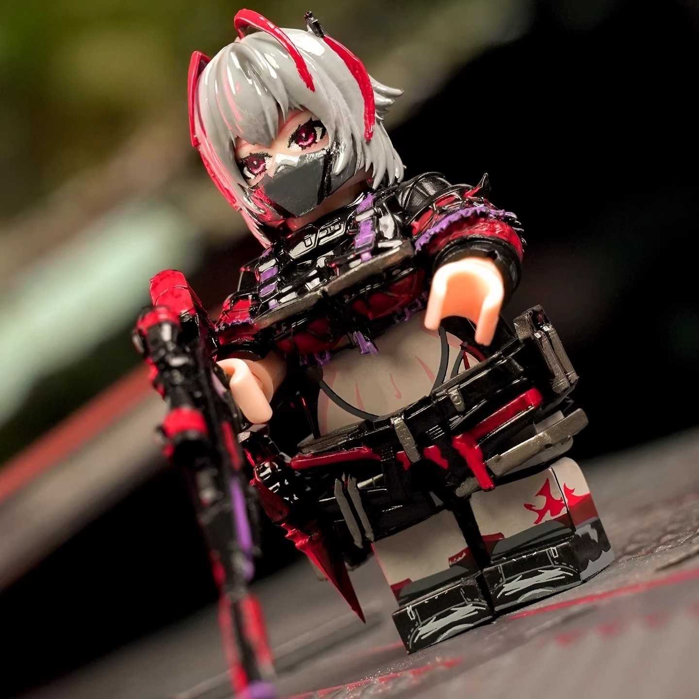Delta Action Mai Xiaowen Handheld Weilong Tomorrow Ark Le Gaogao Zai Building Blocks Red Wolf Surrounding Model Toys