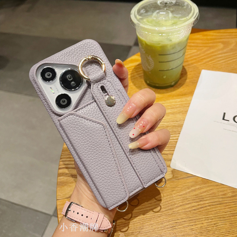 Чехол-браслет для карт Huawei Pura80Pro чехол для мобильного телефона подходит для Mate80Pro кожаный сменный чехол для карт Mate70Pro кошелек для монет Pura70Pro карта Mate70 кронштейн Mate60 фиолетовый