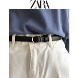 Пояс без перфорации ZARA 2026 новая корейская версия черного маленького ремня без перфорации для студенток с пряжкой и юбкой на тонкой талии