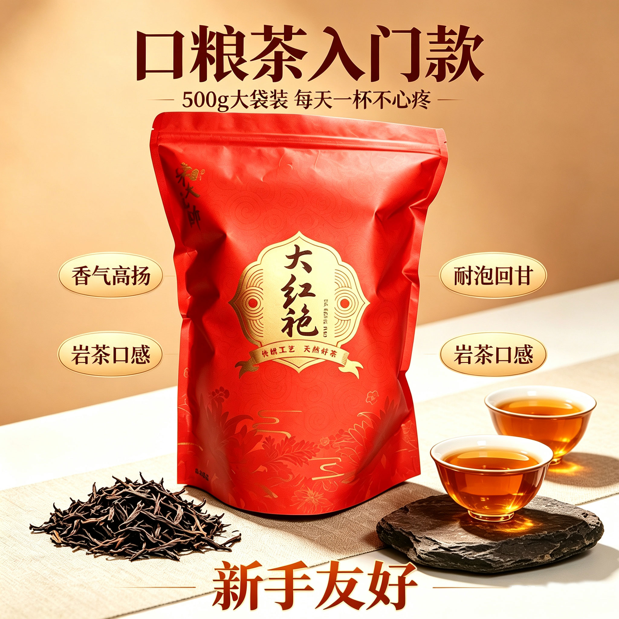 Чай Song Dayuan Marshal Dahongpao Tea 500-граммовые пакетики аутентичного фуцзяньского горного чая, пригодные для офисного и домашнего заваривания.
