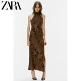 Осенние новинки ZARA2026, женский шарф из флока, декоративное длинное платье на бретельках 0085814 745