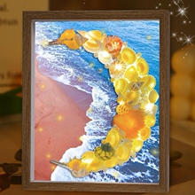 DIY Shell Picture Frame Painting Handmade Material Pack for Children's Homemade Conch Decoration Painting Night Light Decoration Gift