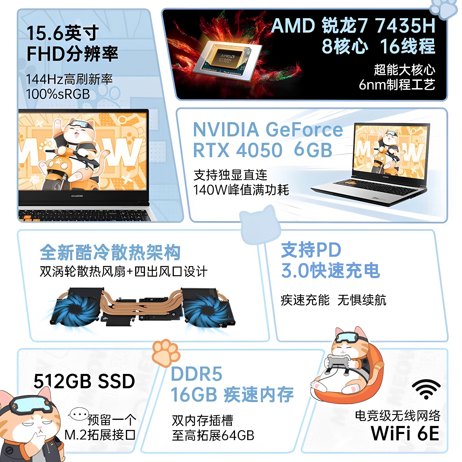 Красочный игровой ноутбук Hidden Star P15/16 Orange Treasure R15/R16 RTX4060 2024