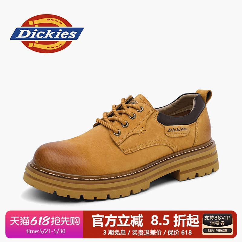 Мужские ботинки Dickies Martin с низким вырезом; новинка 2026 года; сезон зима-осень; мужская повседневная кожаная обувь; уличная обувь с инструментами