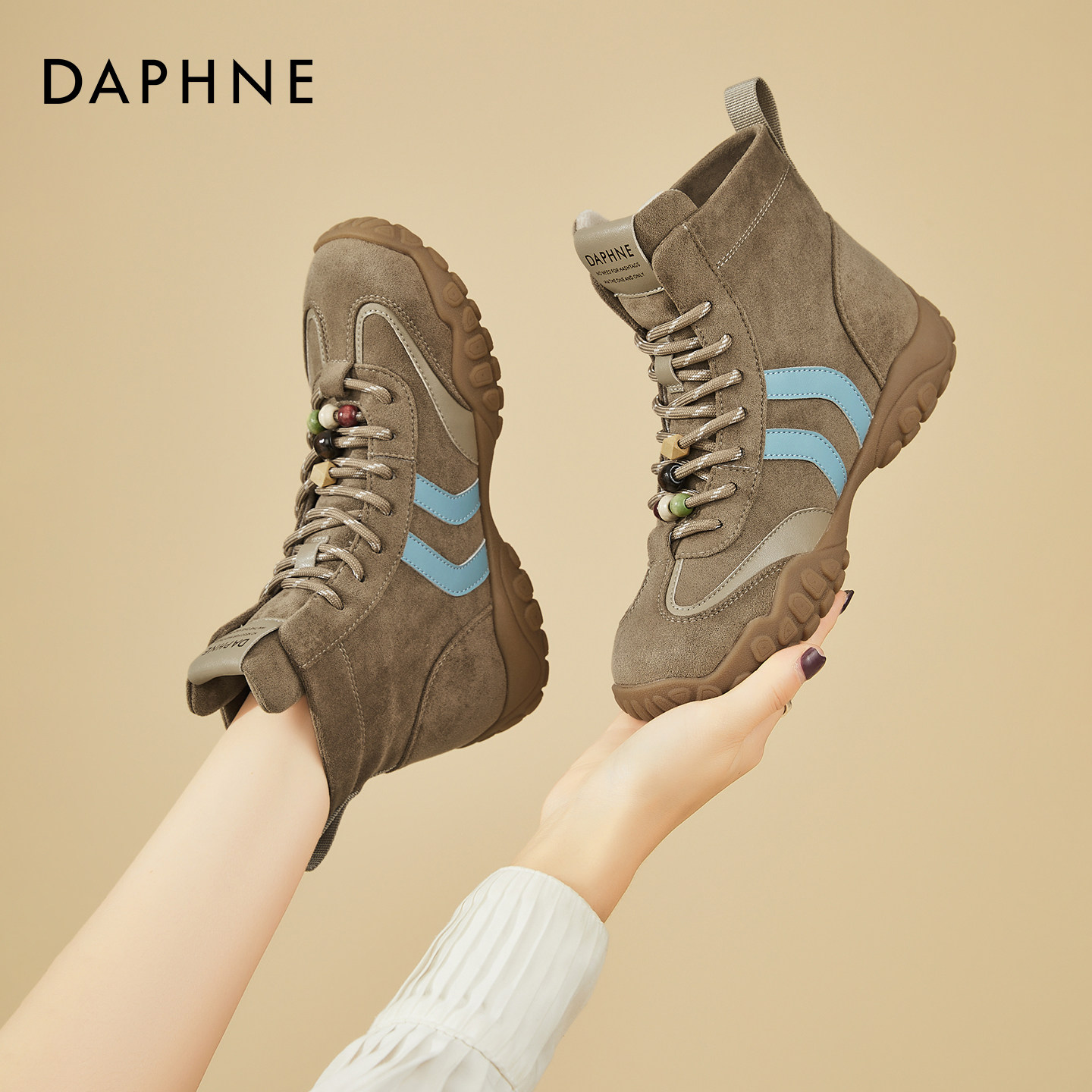 Ботинки Daphne Martin; новинка 2026 года; женские короткие ботинки; сезон зима; бархатные ботинки с высоким берцем в немецком стиле; спортивные боксерские ботинки на толстой подошве