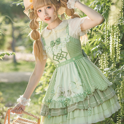 taobao agent 【清仓不再贩】现货幸运日小清新JSK吊带可爱田园甜款春侣Lolita