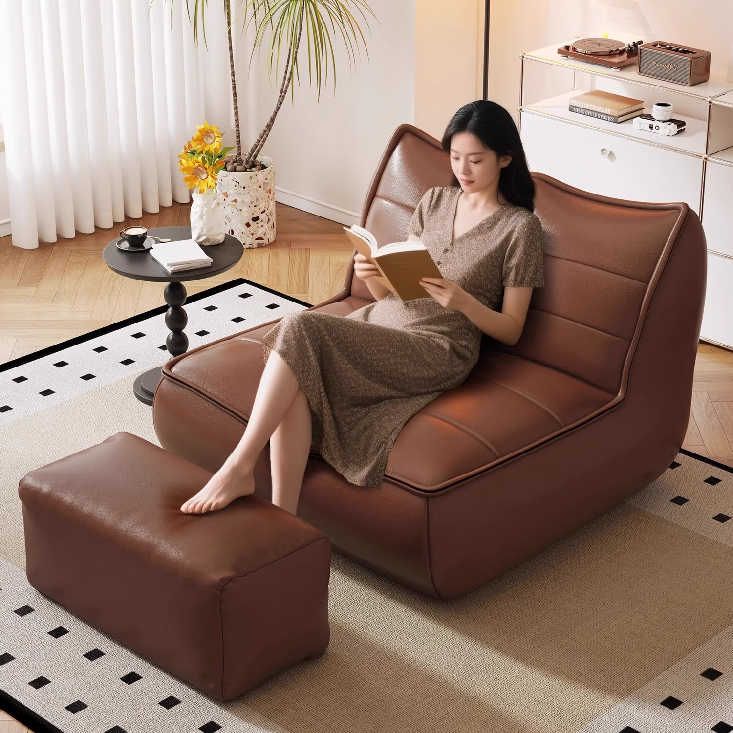 Ленивый диван с откидывающейся спинкой и спальным местом Wowo recliner 2025 новая комната с сиденьем на татами спальня с односпальным маленьким диваном