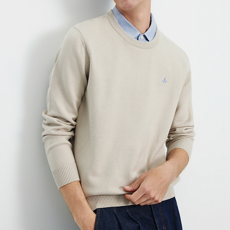 Navigare итальянский маленький парусник темно-синий свитер мужская осень 2025 новый дизайн поддельный свитер из двух частей