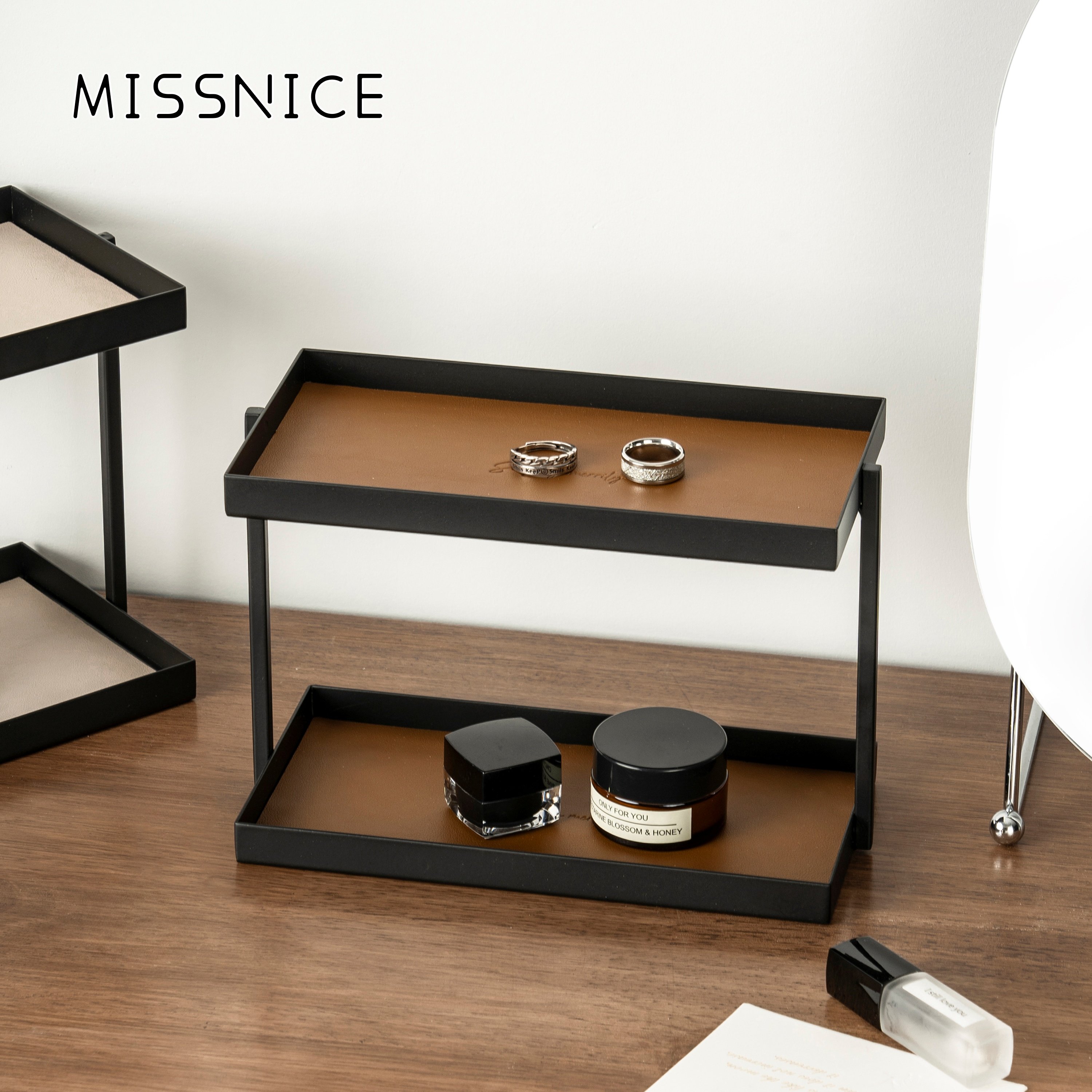 Двухслойный настольный стеллаж для косметики MISSNICE, стеллаж для хранения средств по уходу за кожей, стеллаж для отделки ванной комнаты, стеллаж для демонстрации ювелирных изделий