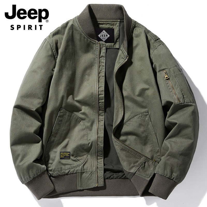 Куртка-бомбер JEEP Jeep, мужская весенне-осенняя свободная хлопковая куртка-бомбер, тренд бейсбольной формы в стиле американского ретро
