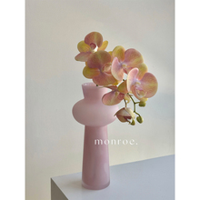 Frosted matte smoky pink glass vase