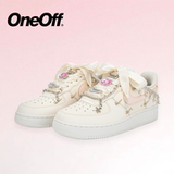 【Кроссовки по индивидуальному заказу】 Nikeair Force1 Air Force One с бриллиантовой цепочкой - универсальные износостойкие женские модели повышенной комфортности.
