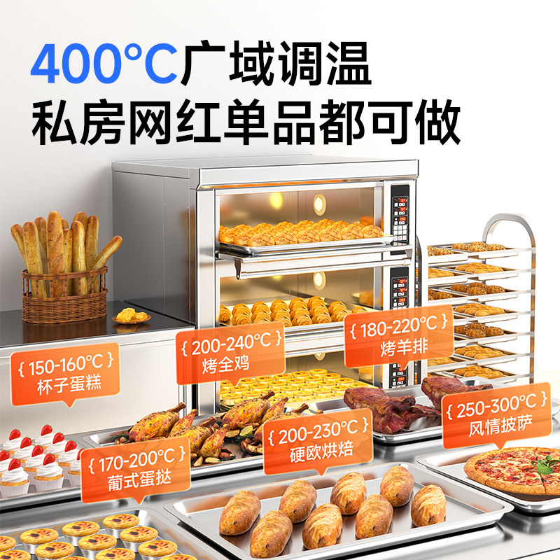 Коммерческий интеллектуальный цифровой дисплей Chineng, многослойная крупнотоннажная печь с временной циркуляцией горячего воздуха, отель для выпечки пиццы, западный ресторан