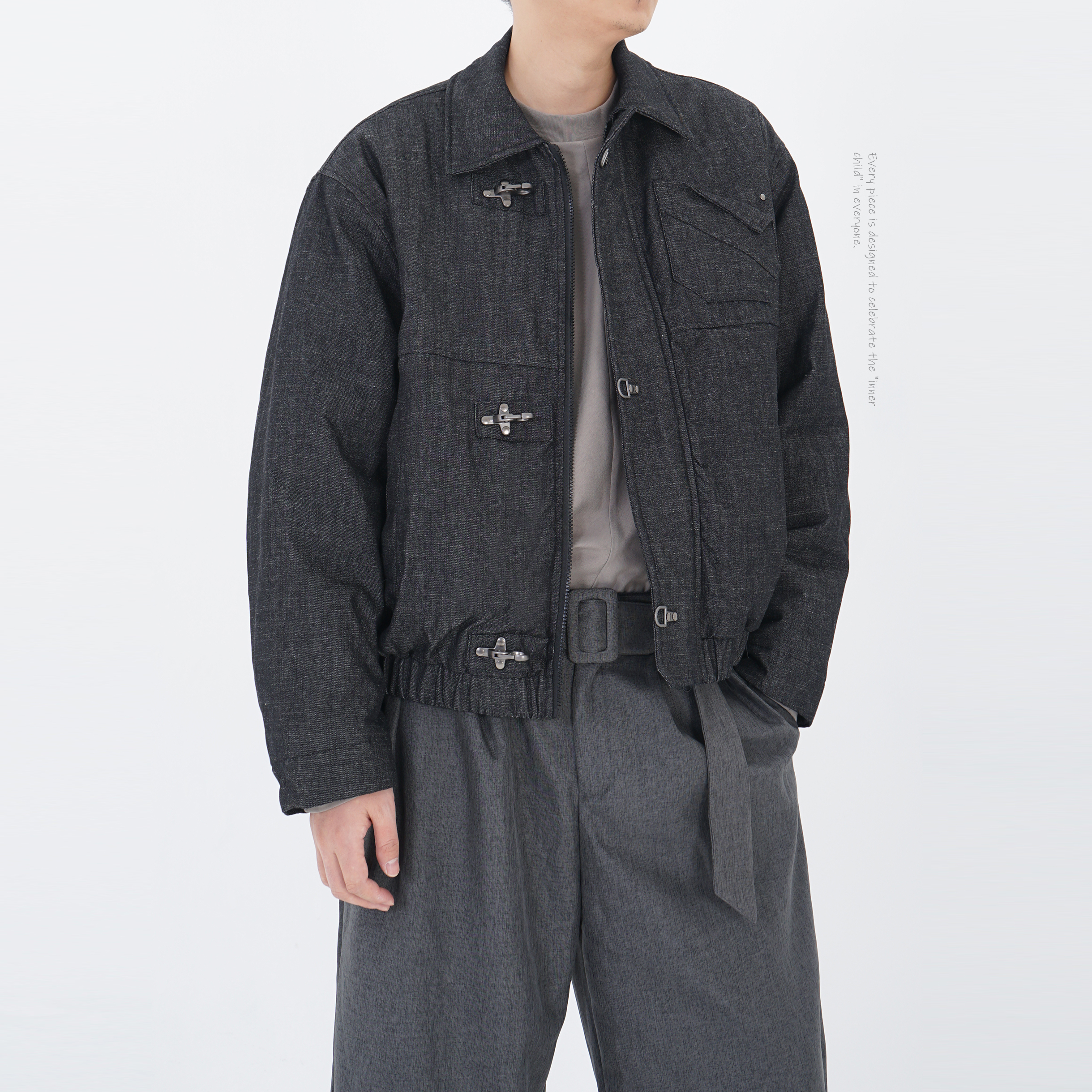 Короткая куртка BECOMEEACHILD, мужская куртка с хлопковой подкладкой, теплая куртка-ниша, дизайнерская куртка с американским отворотом и хлопковой подкладкой