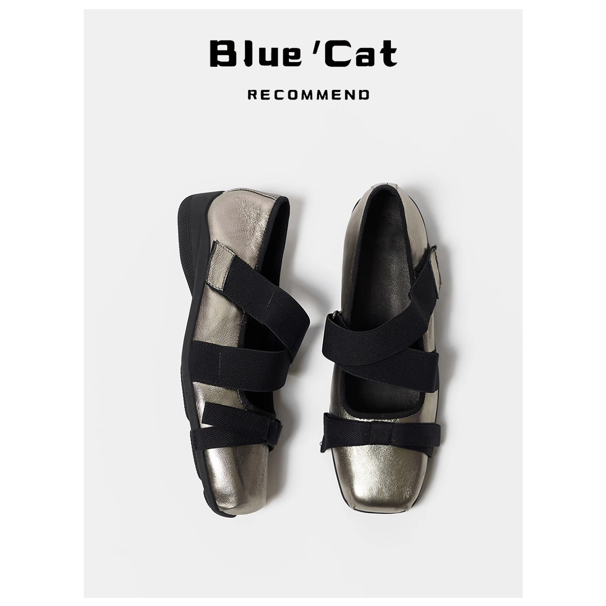 Спортивные балетки Mr. Blue Cat; женская верхняя одежда с перекрестными ремешками; серебристые тонкие туфли на липучке с квадратным носком; туфли Mary Jane