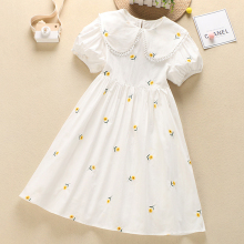 Girls Summer Dress Pure Cotton 2024 New Western Style Summer Princess Dress Children's Fragmented Flower Dress Summer Thin Style