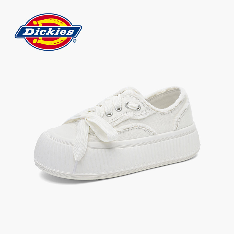 Парусиновая обувь Dickies; женская обувь; белые туфли на толстой подошве; универсальная дышащая милая юбка-бабочка; повседневная обувь увеличенного размера