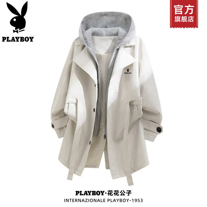 Мужская ветровка с капюшоном PLAYBOY/Playboy fake из двух частей...
