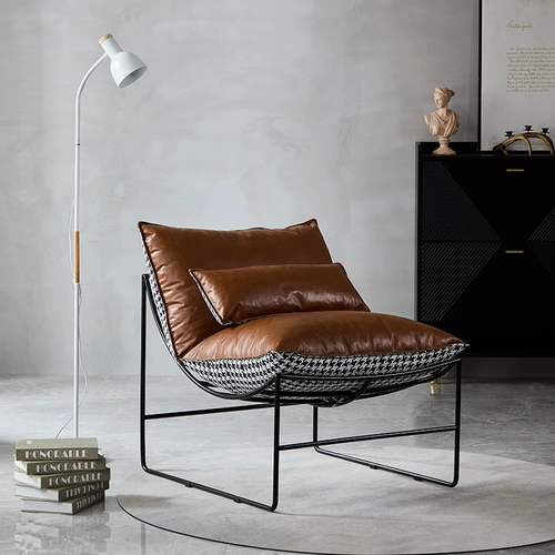 Минималистичный импортный диван, кожаное дизайнерское чтение для отдыха, воловья кожа