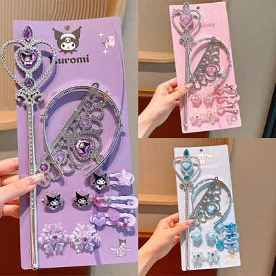 taobao agent 儿童魔法棒皇冠发箍套装可爱卡通三丽鸥发夹头饰小女孩公主发饰