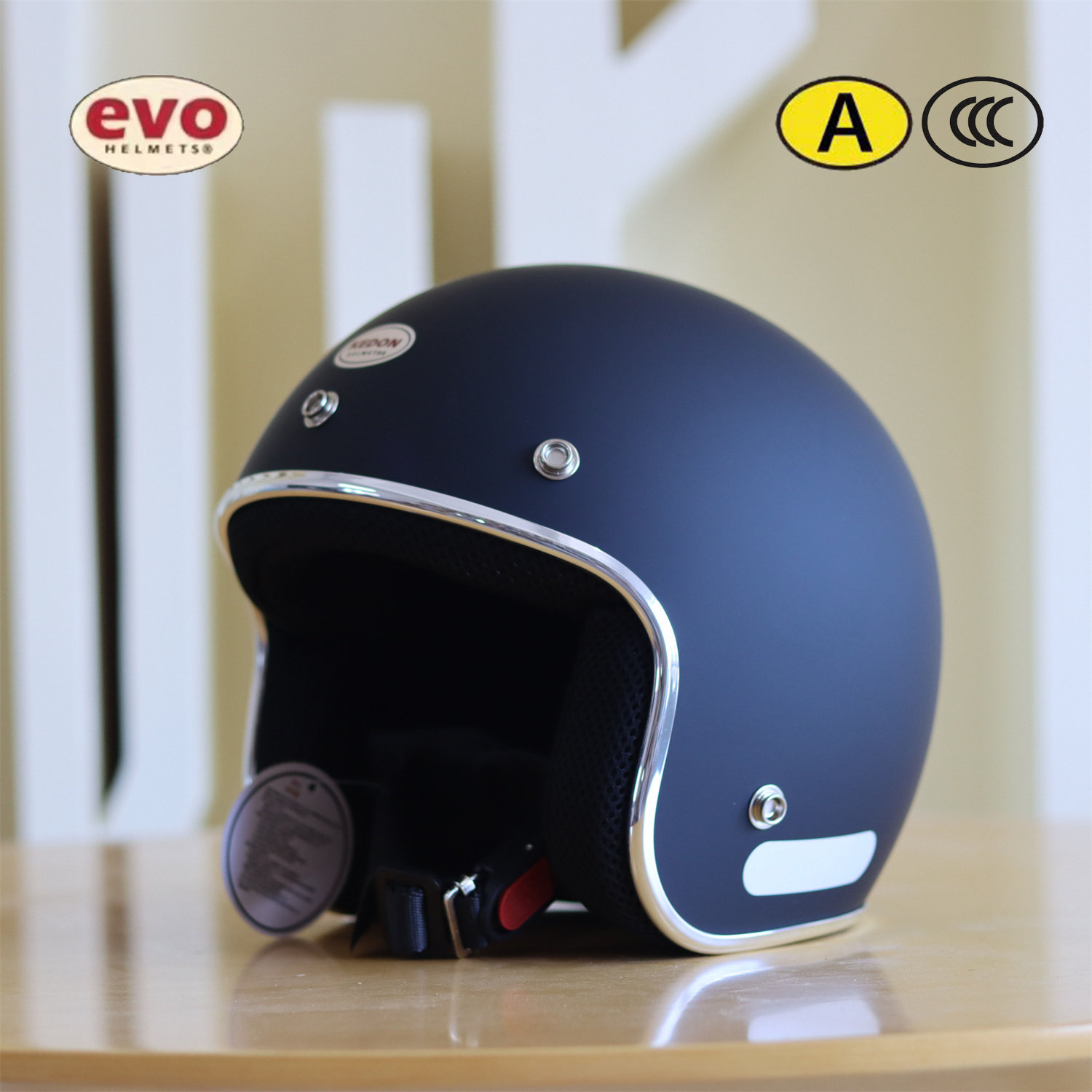 evo kedon collaboration retro motorcycle 3/4 helmet, 3C certified electric vehicle summer helmet, unisex all-season half helmet