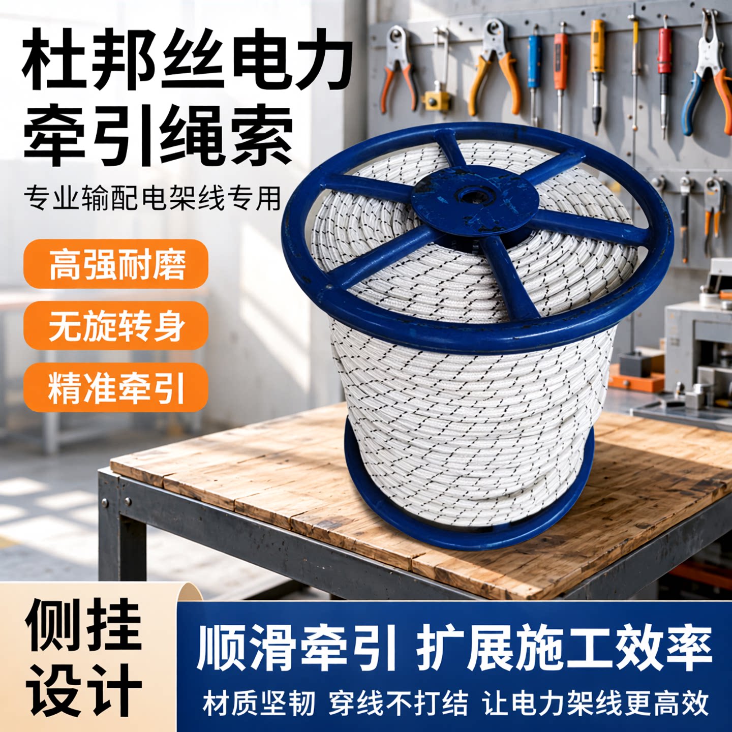 Тяговый канат Dupont wire power для передачи и распределения электроэнергии с помощью воздушных проводов и тросовой разводки...