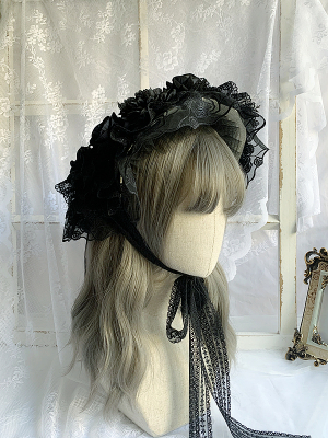 taobao agent Lolita原创手作哥特暗黑搞死优雅洛丽塔百搭草帽扁帽bb帽头饰配饰