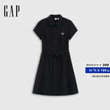 [Одобрение Cheng Yi] Женская летняя одежда Gap 2026, новая рубашка с логотипом, платье с лацканами и короткими рукавами 859852