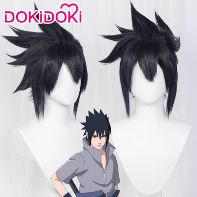 taobao agent DOKIDOKI 现货 火影忍者COS 宇智波佐助cosplay假发蓝黑色反翘