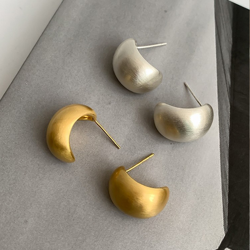 Серебряная игла S925, сладкий прохладный металл, матовая матовая матовая текстура, холодный ветер, высококачественные серьги в горошек, серьги-капли воды