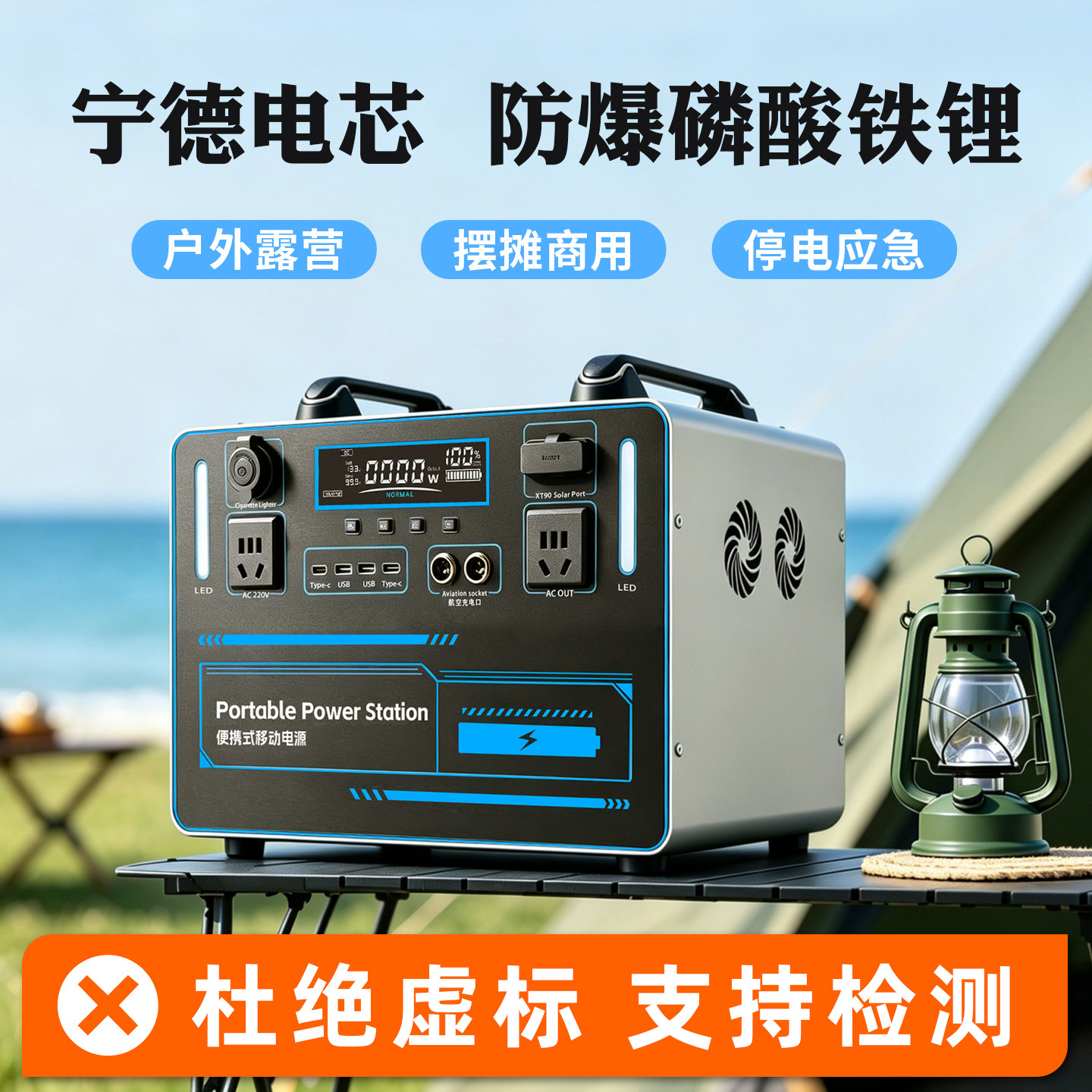Открытый мобильный источник питания Ningde 220V литий-железо-фосфатный автономный туристический кемпинг большой емкости, портативный источник питания для хранения энергии