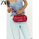 ZARA2026 летняя новая женская сумка красного цвета с внутренним карманом на молнии, удлиненная сумка через плечо 6821710 600