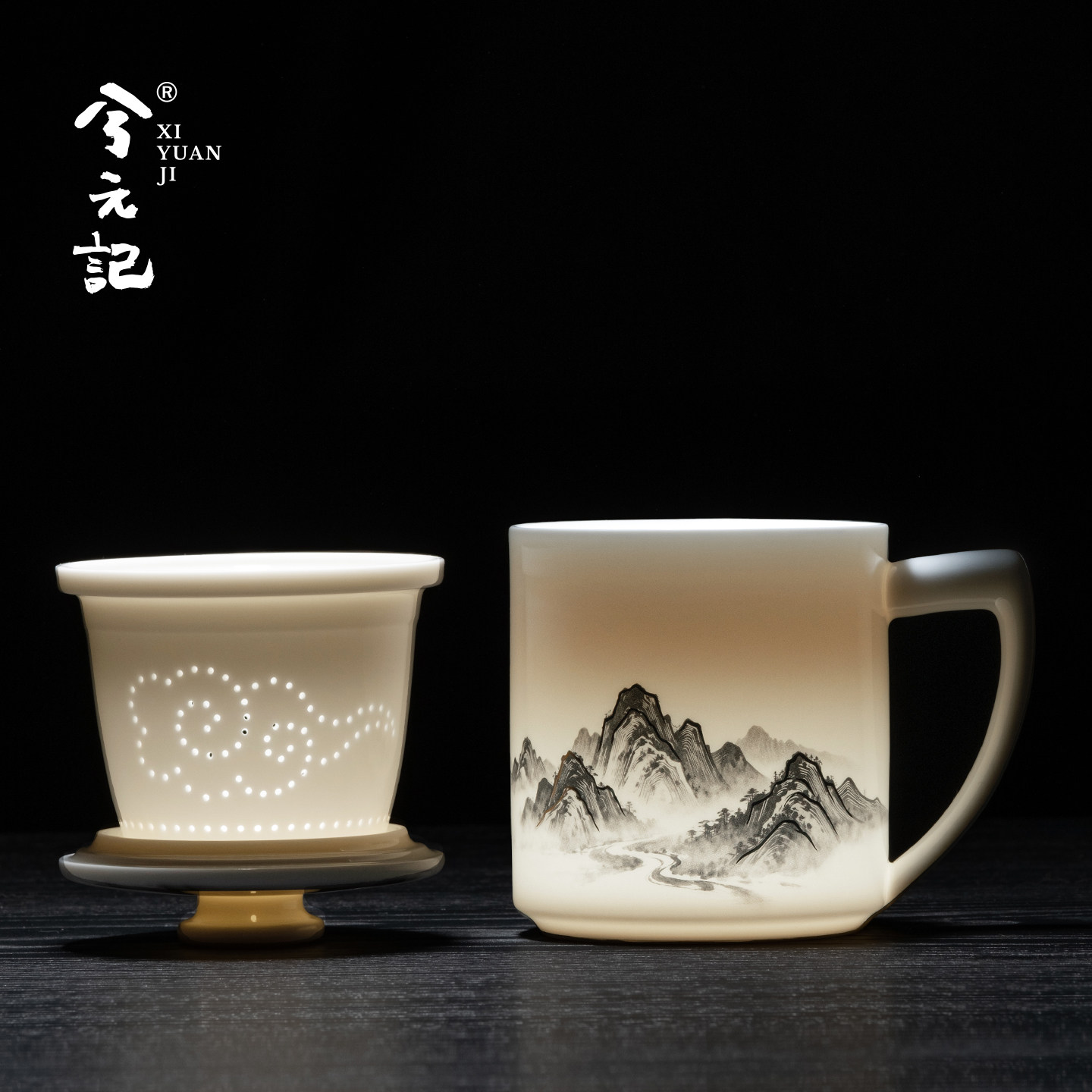 Чайная чашка Qianlijiangshan Офисная чашка для разделения чая Керамический фильтр Чайная чашка для учителей Подарок на День учителя