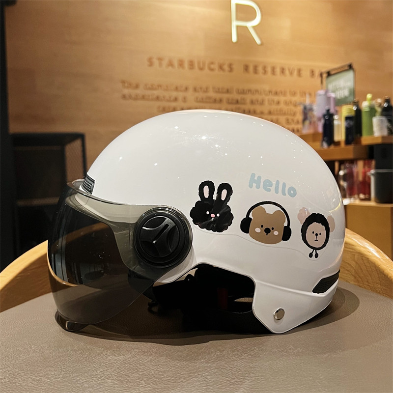 Cute Three Little Characters New National Standard 3C Certified Electric Scooter Helmet Cartoon Style...