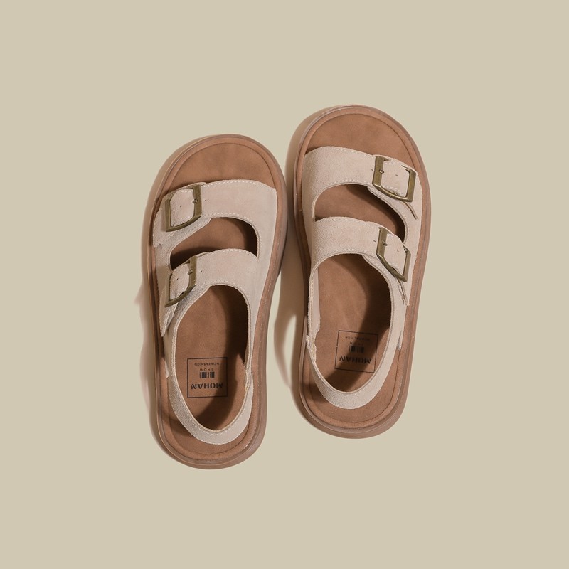 Сандалии Birken на толстой подошве; женская летняя верхняя одежда; новинка 2026 года; пляжная обувь для отдыха; обувь birken для рыбалки; однотонная обувь в римском стиле