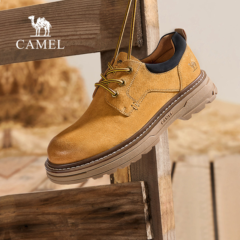 Мужская обувь Camel, осень 2026, мужская обувь в британском стиле с низким вырезом, классическая удобная повседневная кожаная обувь в стиле ретро, большие ботинки Martin