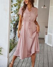 Women's versatile polka dot slim fit dress