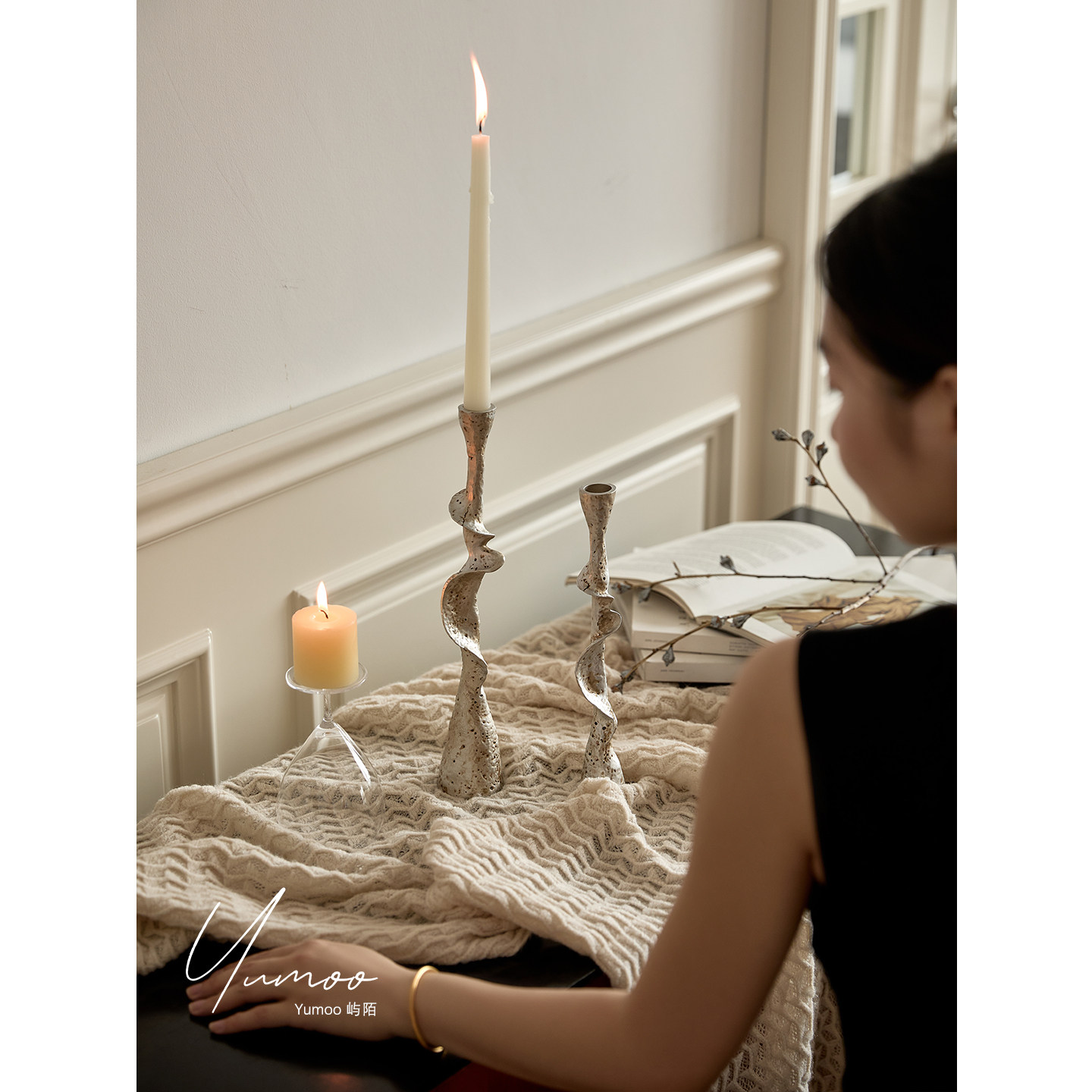Yumo home furniture Французское ретро старинное украшение подсвечника высококачественное украшение домашнего подсвечника креативное украшение