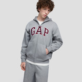 Мужская и женская одежда Gap, новинка осени 2025, контрастный вышитый логотип, флисовый повседневный свитер с капюшоном на молнии 786803