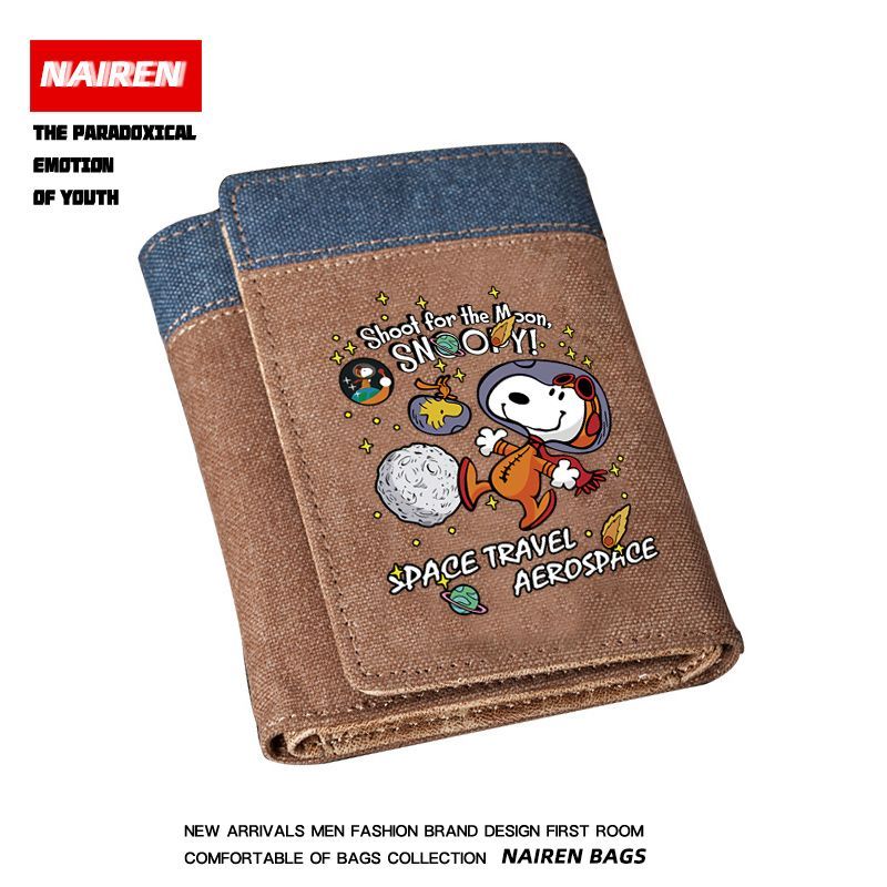 Кобрендовый кошелек Snoopy с высокой стоимостью, простой кошелек ins, футляр для карт, кошелек с одной монетой, простой молодежный кошелек