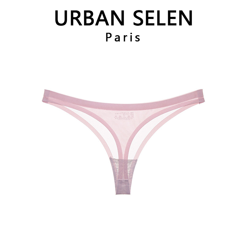 URBAN SELEN сексуальное нижнее белье из ледяного шелка, женские прозрачные бесшовные легкие дышащие цельные стринги с низкой талией