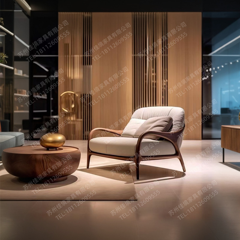 Североамериканский диван-кресло для отдыха из черного ореха home leisure living room высококачественное кожаное одноместное кресло дизайнерская мебель