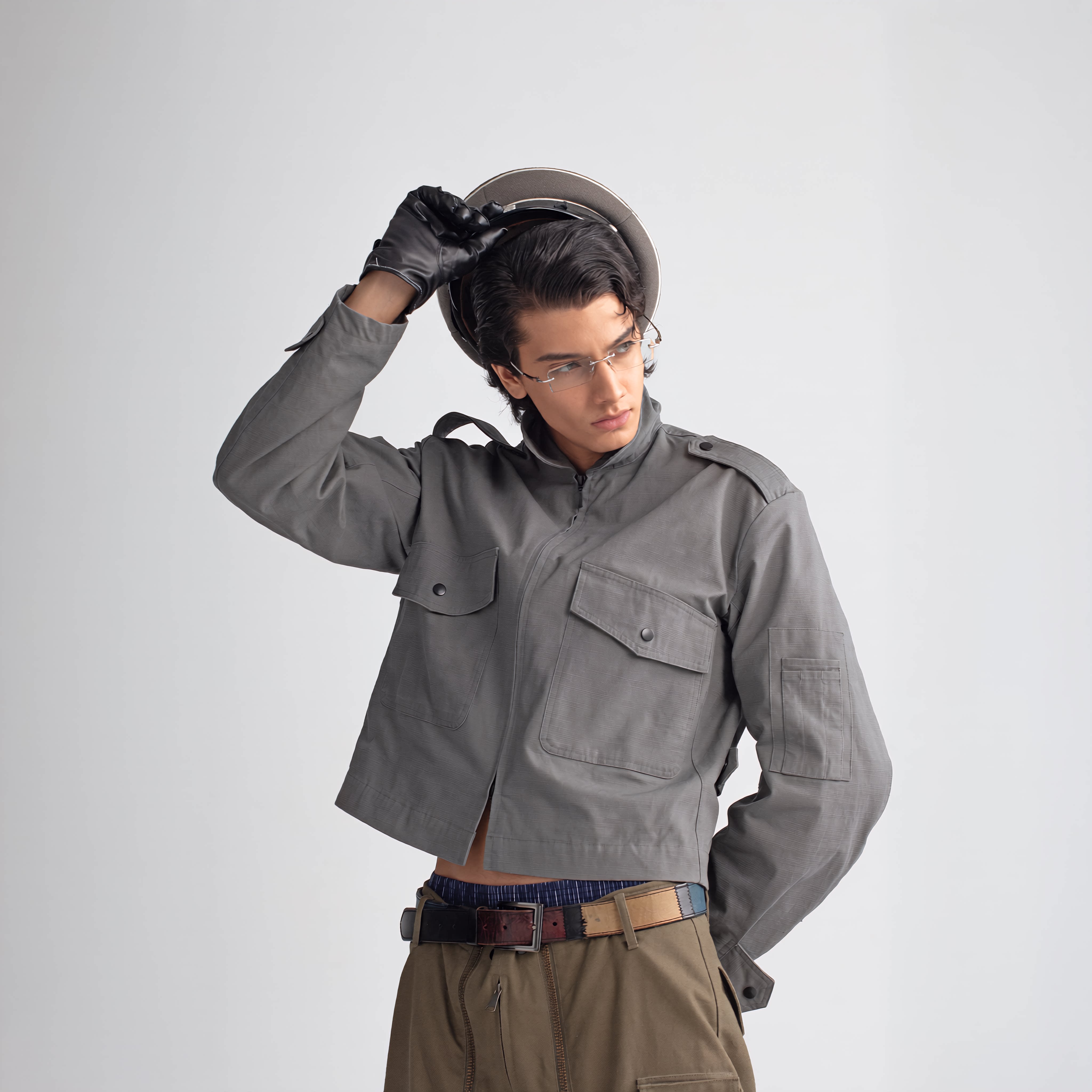 Куртка с поясом YUANTONGJUN 26AW, выстиранная в стиле ретро Harrington tooling jacket