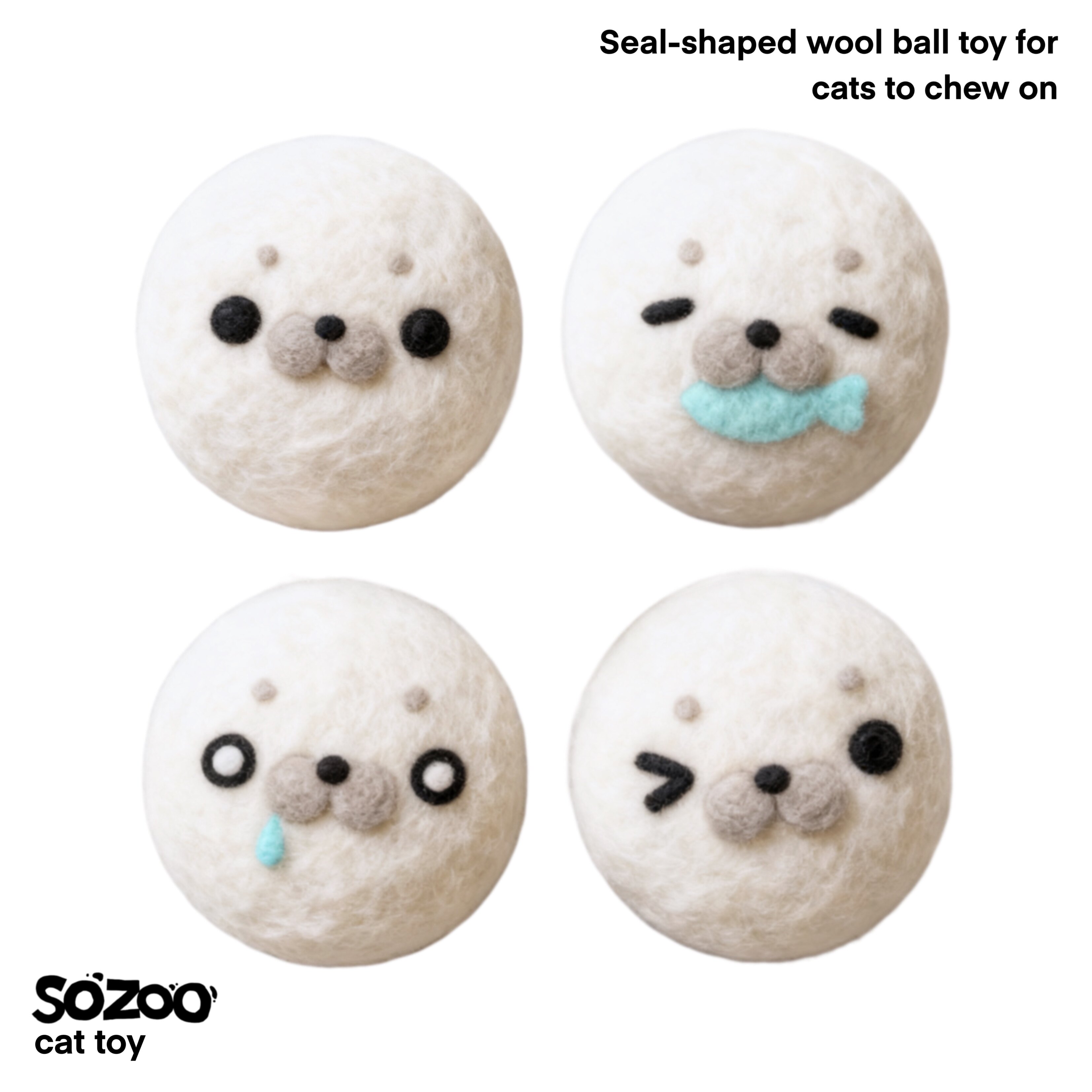 sozoo * фетровый шарик, связанный вручную, забавная кошачья палочка, устойчивая к укусам коренных зубов игрушка для кошек и собак
