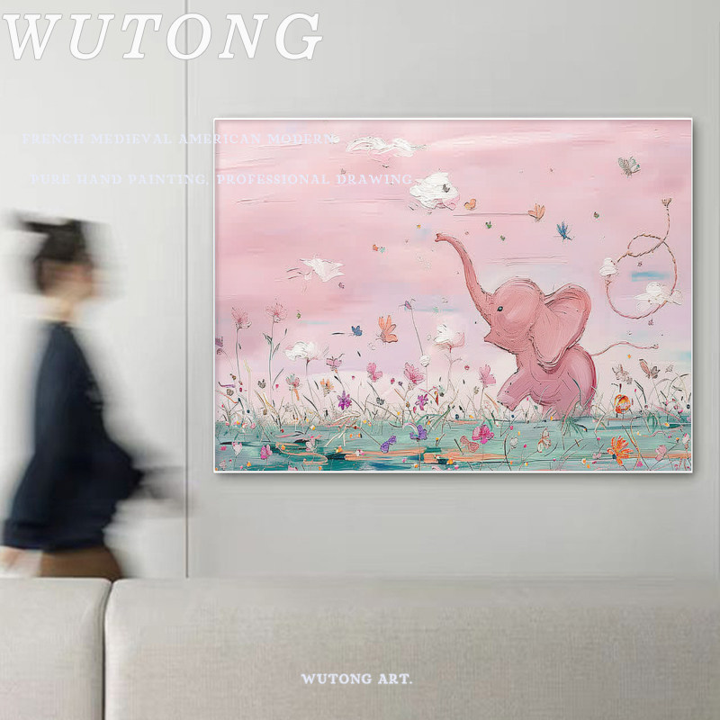 Huajianxi Wutongjia X Wang Hanqing чистая ручная роспись маслом, гостиная, диван, фоновая стена, высококачественные пейзажные художественные картины