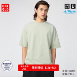 Свободная футболка AIRism с круглым вырезом и 5-точечными рукавами Uniqlo мужская и женская одежда cooperative cool master T с коротким рукавом 482295