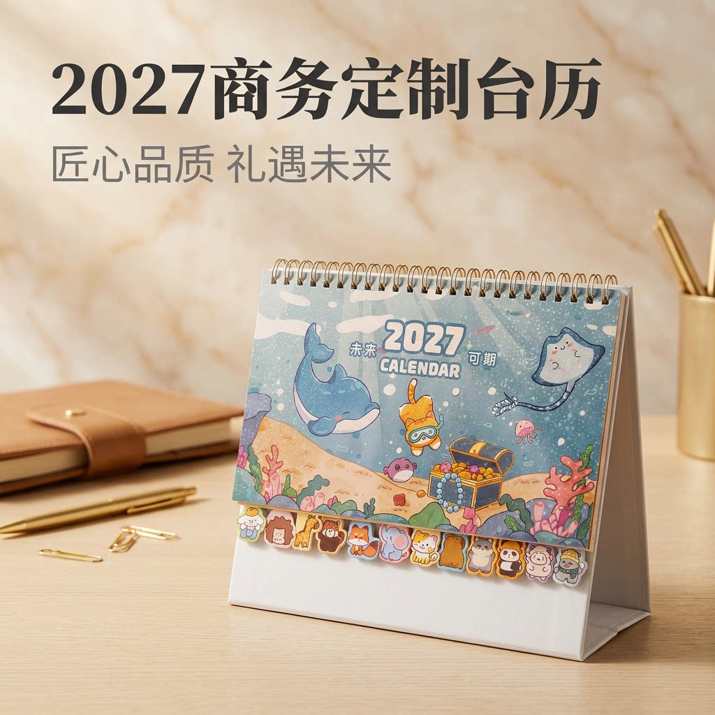 Настольный календарь 2027, новый стиль, простой, креативный, с милым мультяшным календарем, индивидуальное оформление рабочего стола, офисный календарный план, книга для обучения самодисциплине, регистрация, небольшой настольный календарь, настройка рекламного логотипа
