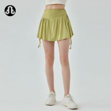 Lulu Lapse Sports High Waist Short Skirt Women's Summer Anti Walking Light Speed Drying Tennis Skirt Fake Two Running Skirts