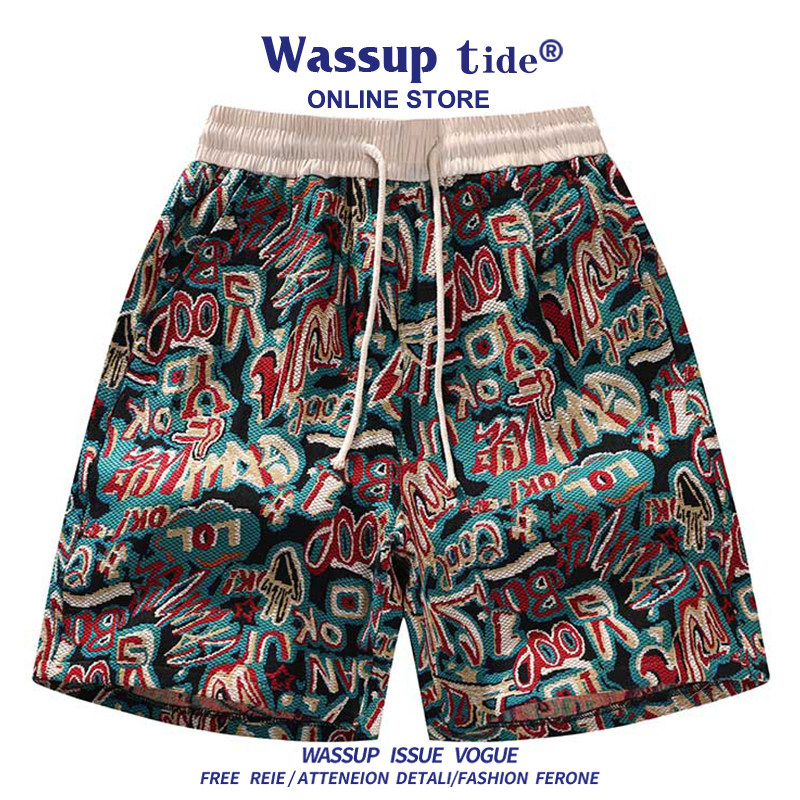 WASSUP TIDE/ новые шорты с принтом в гавайском этническом стиле, мужские и женские летние спортивные штаны бренда tide на завязках