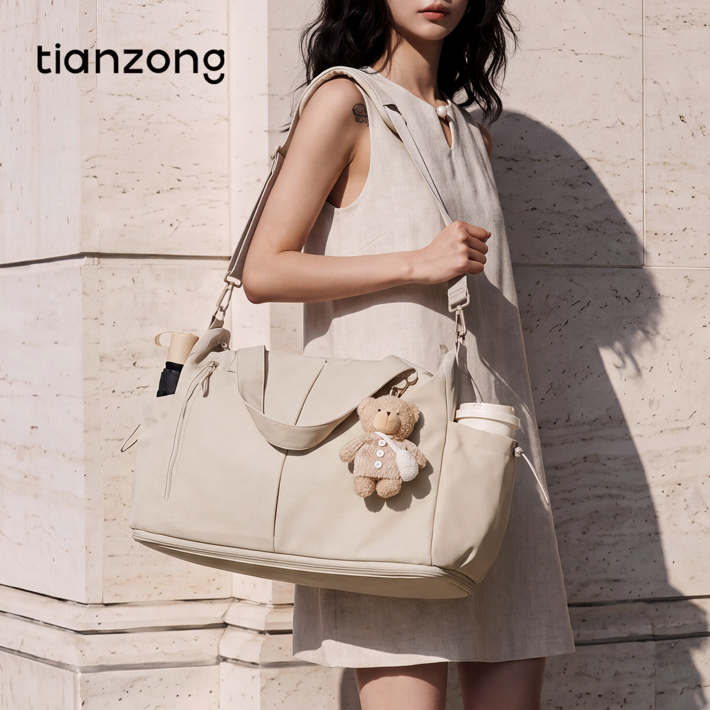 Дорожная сумка Tianzong, которую можно повесить на багажную сумку, женская легкая сумка большой емкости для поездок на короткие расстояния, портативная новинка 2026